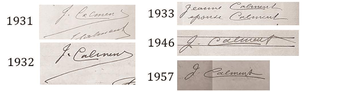 Mme Calment's Signatures